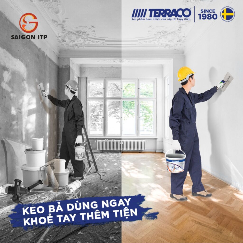 keo bả Terraco Handycoat và bột bả truyền thống