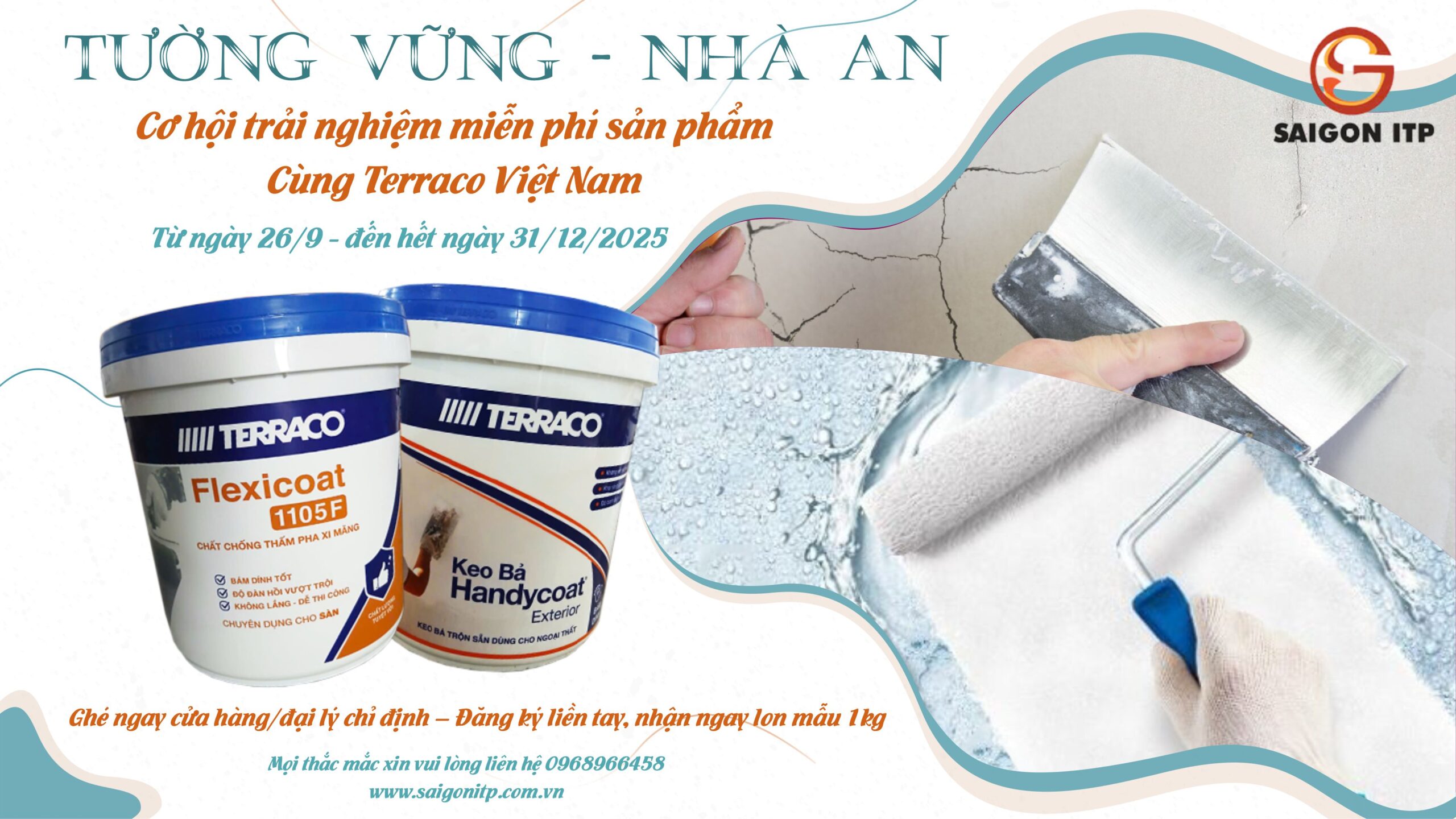 Chương trình nhận mẫu sản phẩm Handycoat và Flexicoat 1105 – Tường Vững Nhà An