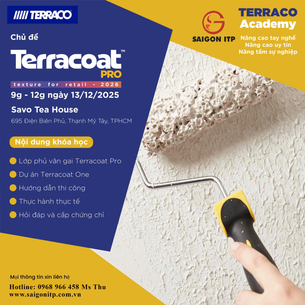 Workshop Terraco Academy - nâng cao tay nghề cùng sơn gai Terraco Terracoat Pro