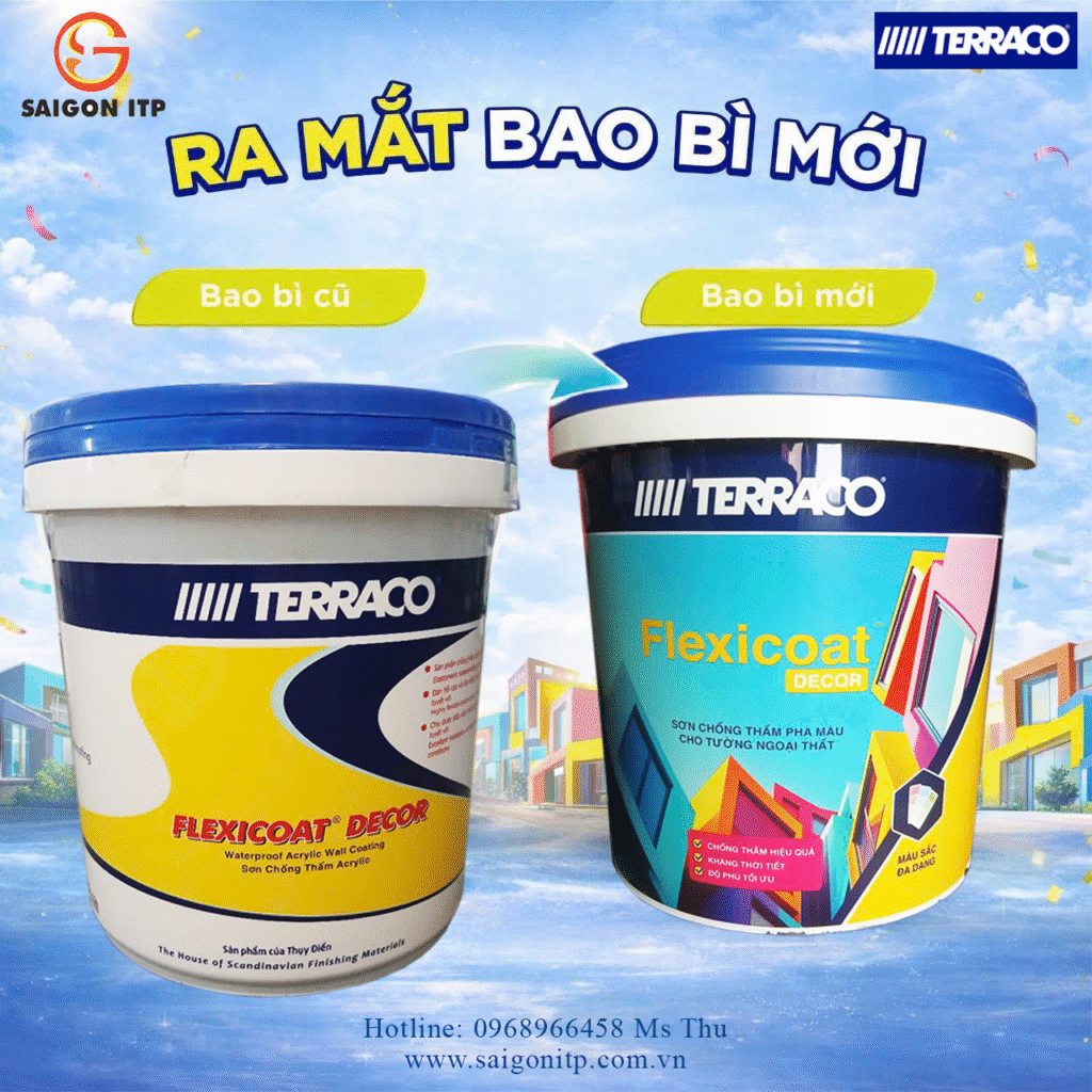 Thông báo thay đổi bao bì sản phẩm Terraco Flexicoat - nâng tầm nhận diện, cải tiến chất lượng