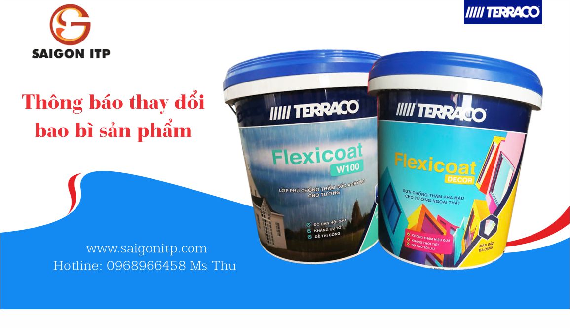 Thông báo thay đổi bao bì sản phẩm Terraco Flexicoat - nâng tầm nhận diện, cải tiến chất lượng