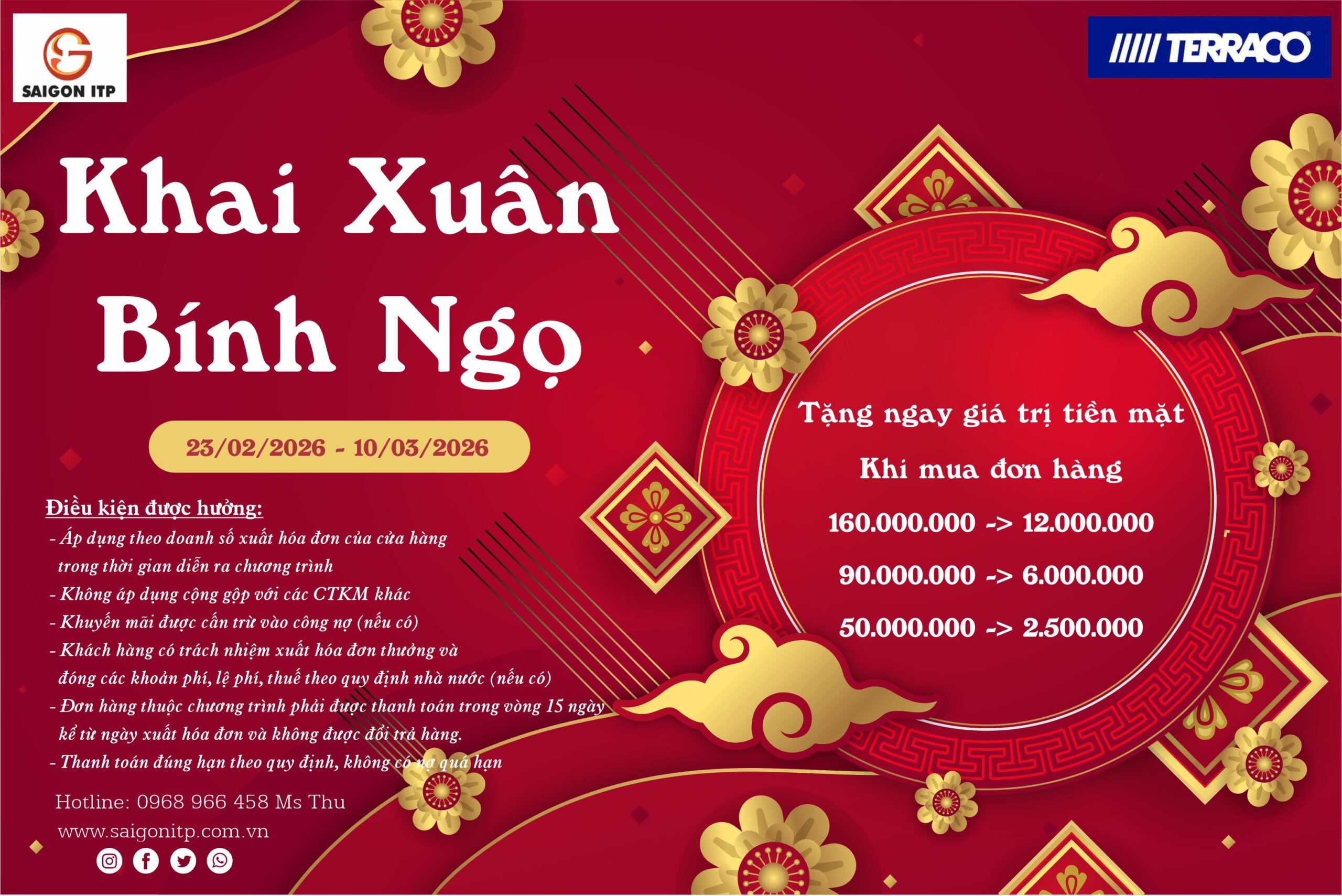 Chương trình khai xuân Bính Ngọ 2026 - bứt phá doanh số cùng sơn Terraco
