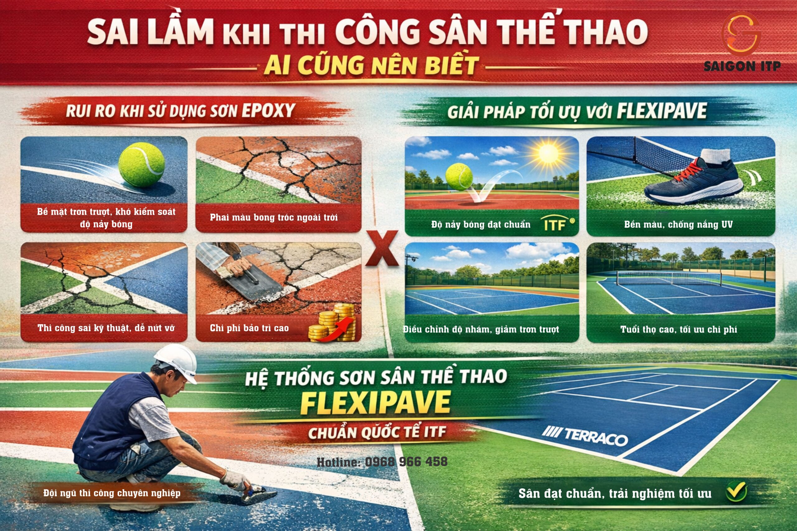 Sai lầm khi thi công sân thể thao ai cũng nên biết